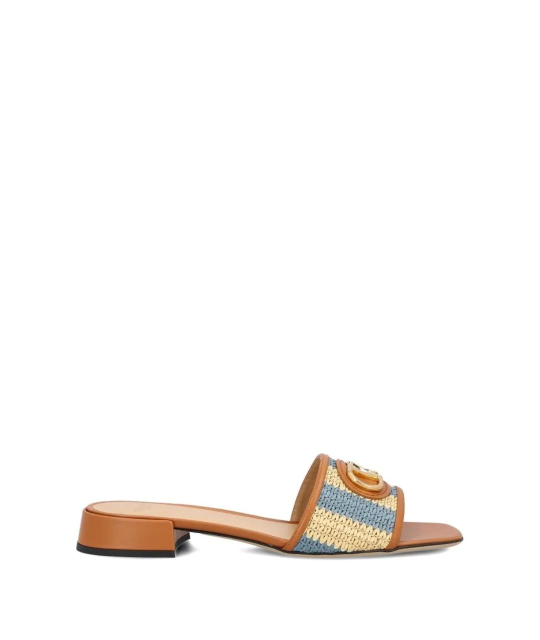 VALENTINO Мульти текстильные шлепанцы, фото 1