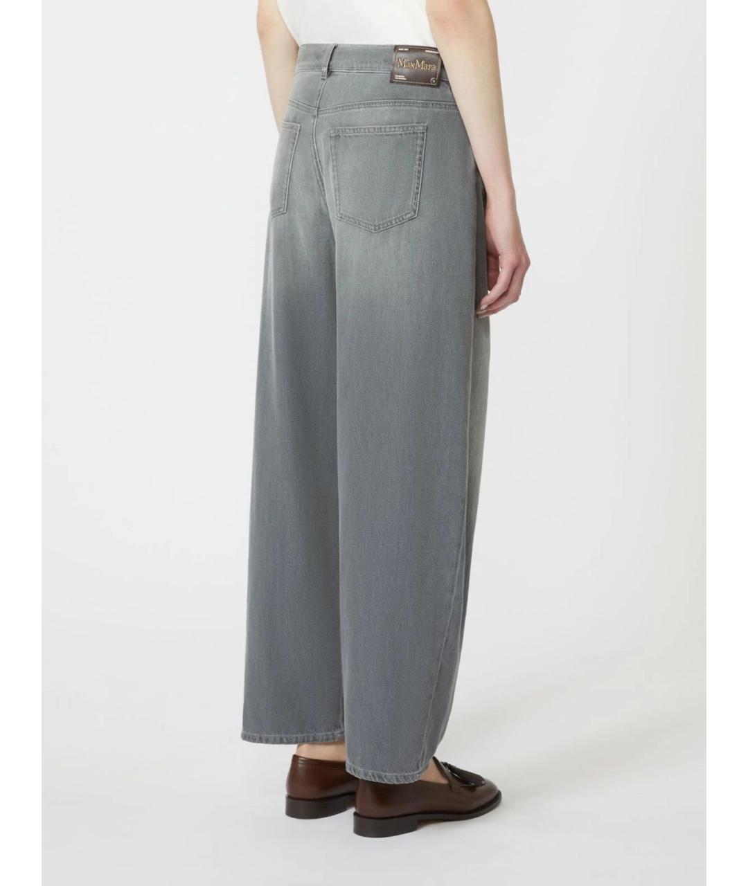 'S MAX MARA Черные хлопковые прямые брюки, фото 4