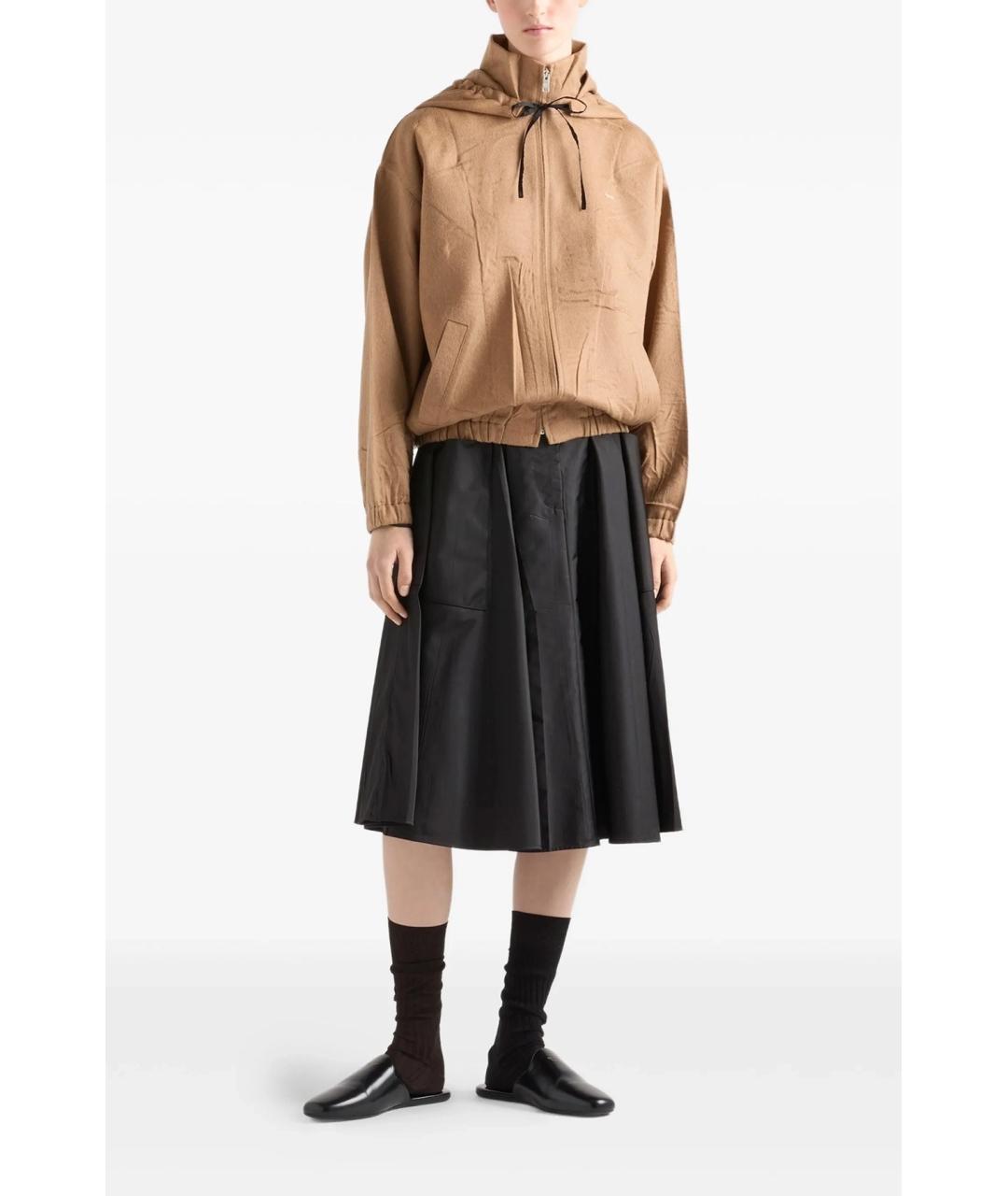 PRADA Черная полиамидовая юбка миди, фото 5