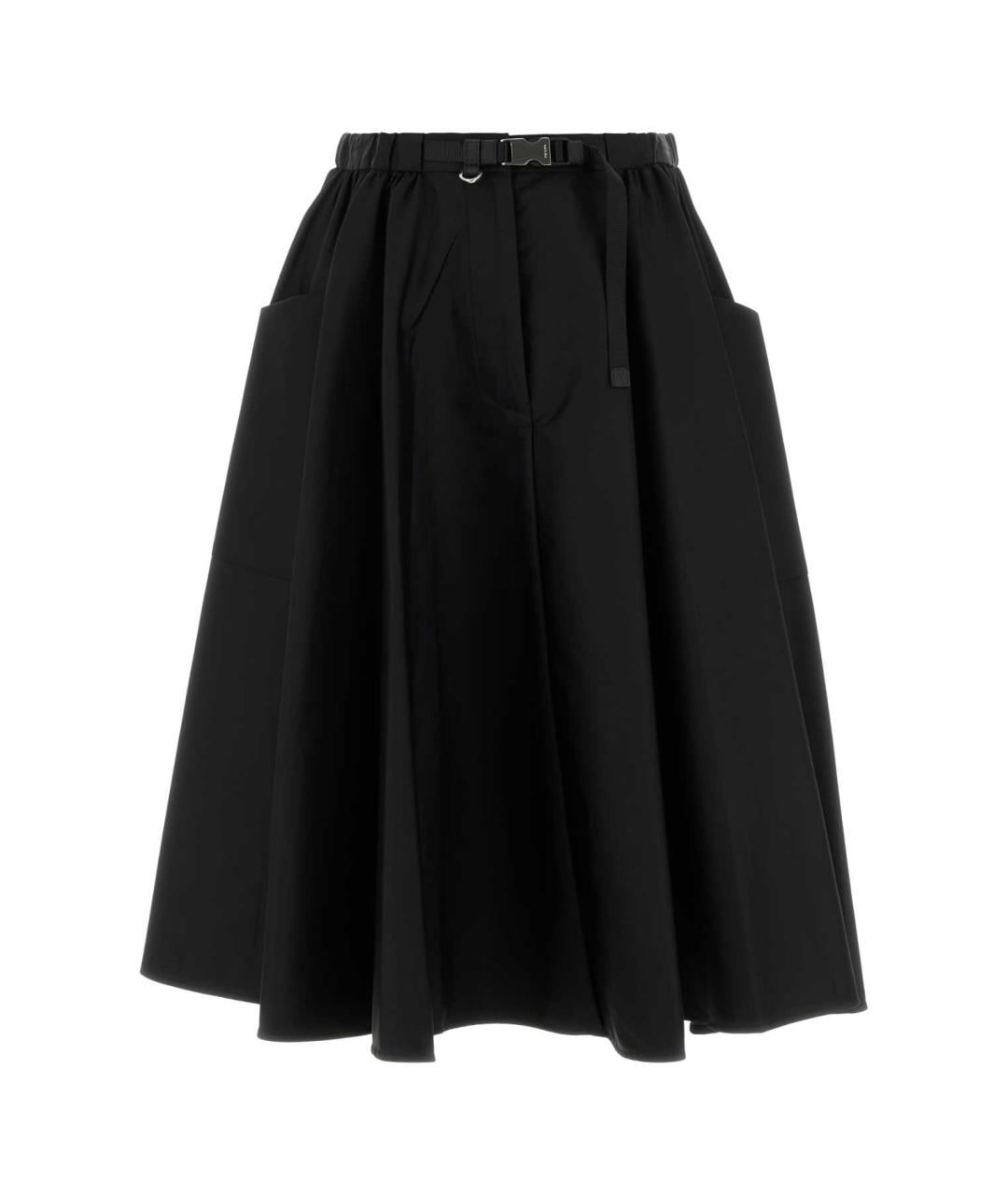PRADA Черная полиамидовая юбка миди, фото 1