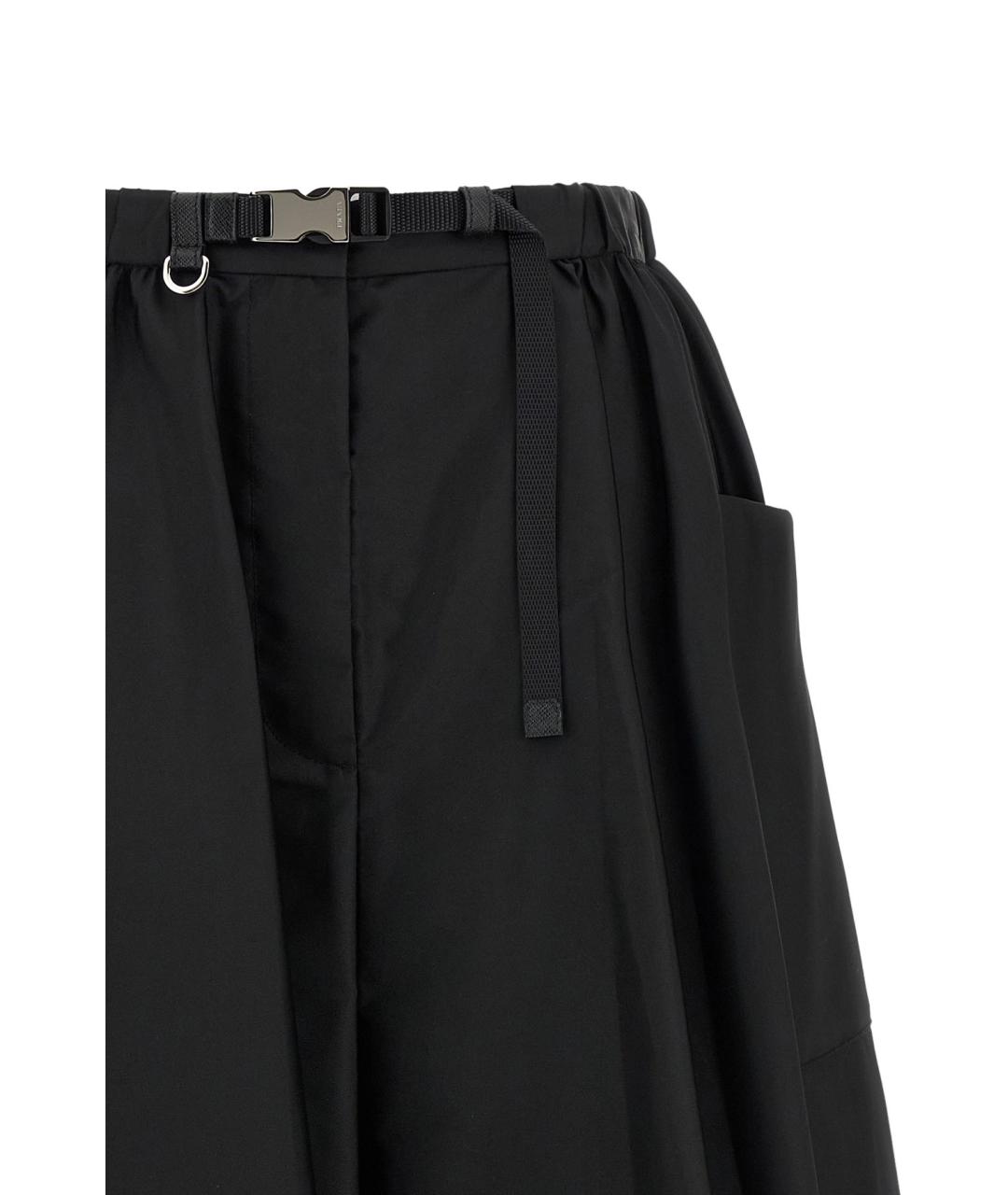 PRADA Черная полиамидовая юбка миди, фото 4