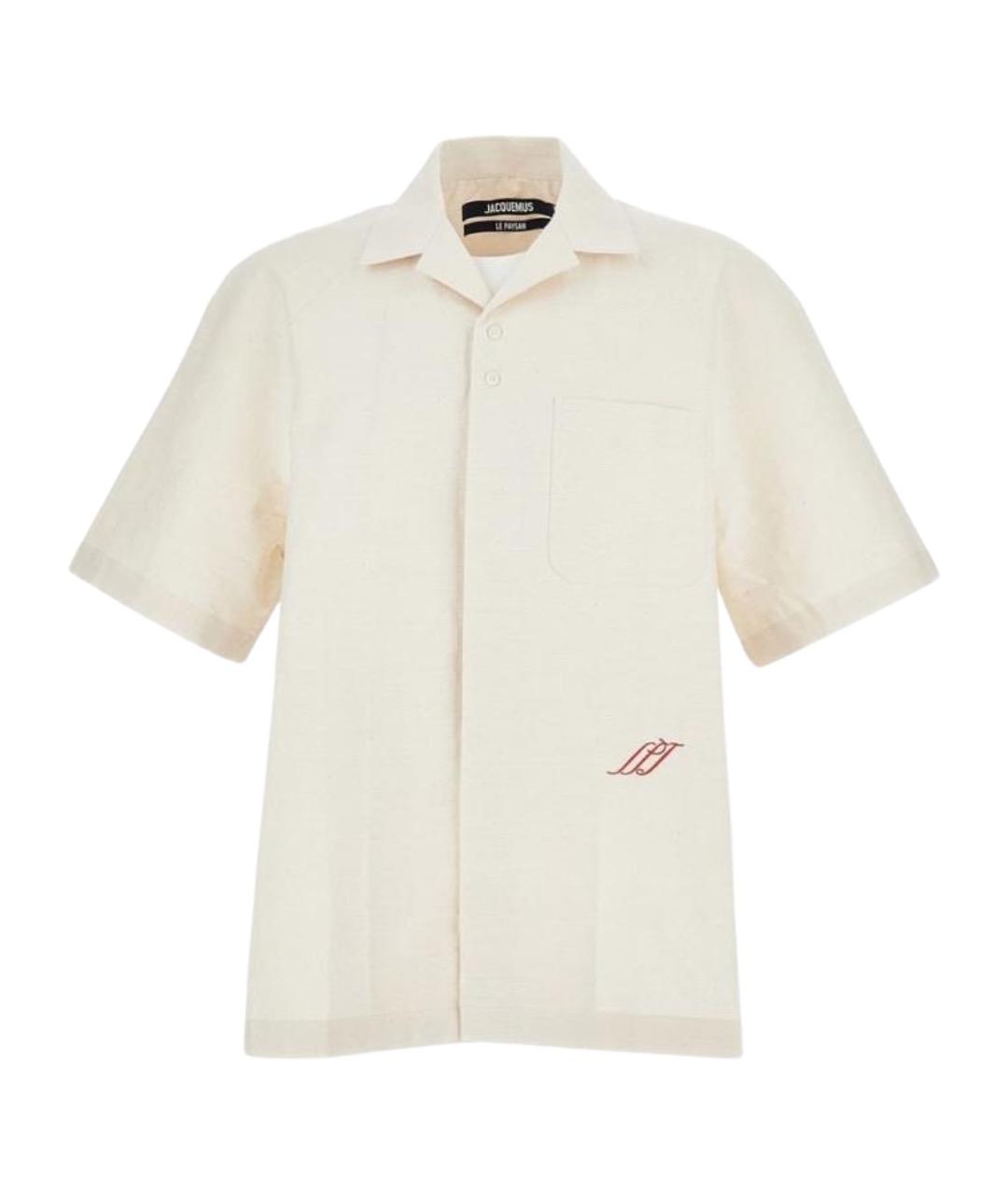 JACQUEMUS Белая хлопковая кэжуал рубашка, фото 1