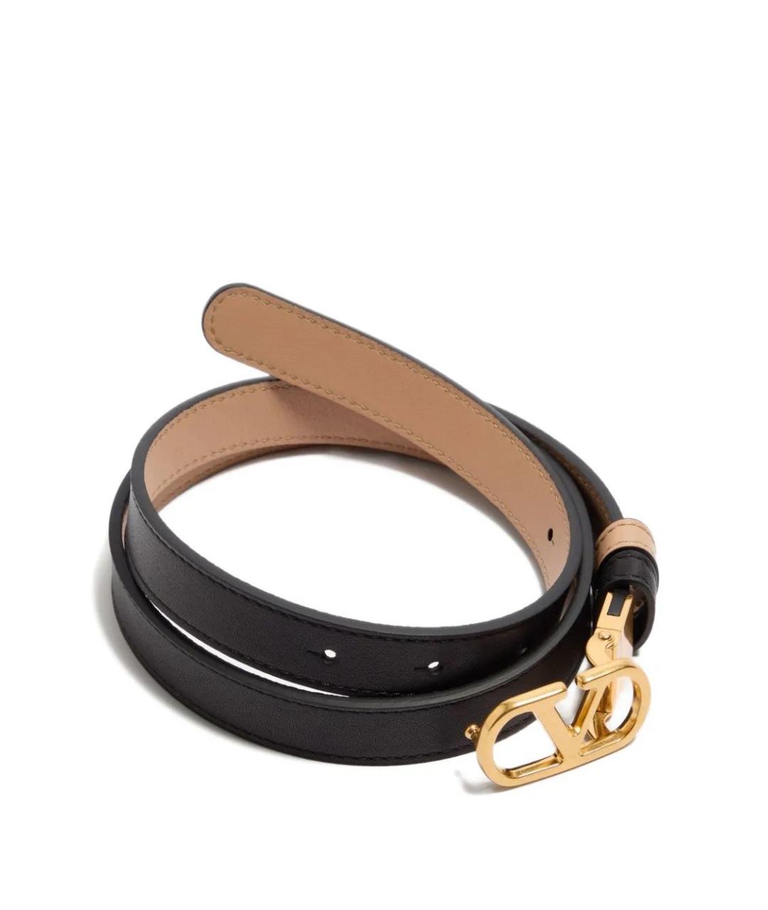 VALENTINO Черный кожаный ремень, фото 3