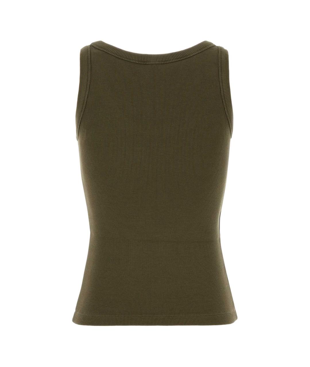 MIU MIU Зеленая хлопковая майка, фото 2