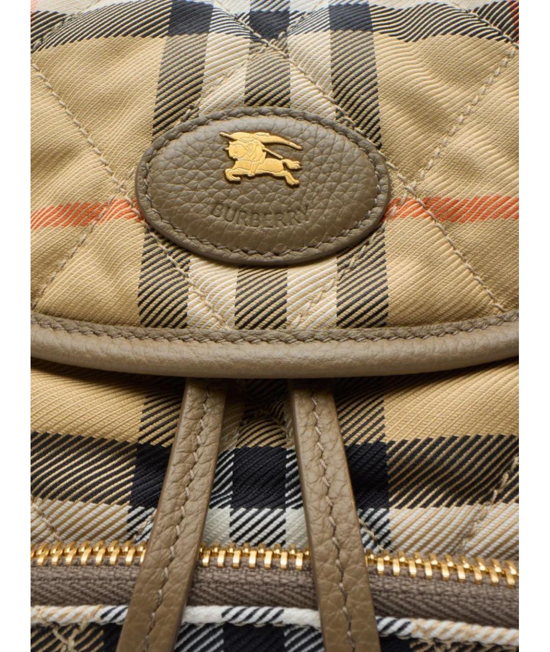 BURBERRY Бежевый синтетический рюкзак, фото 4