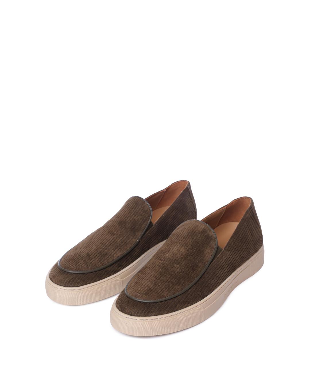 EMPORIO ARMANI Коричневые замшевые лоферы, фото 2