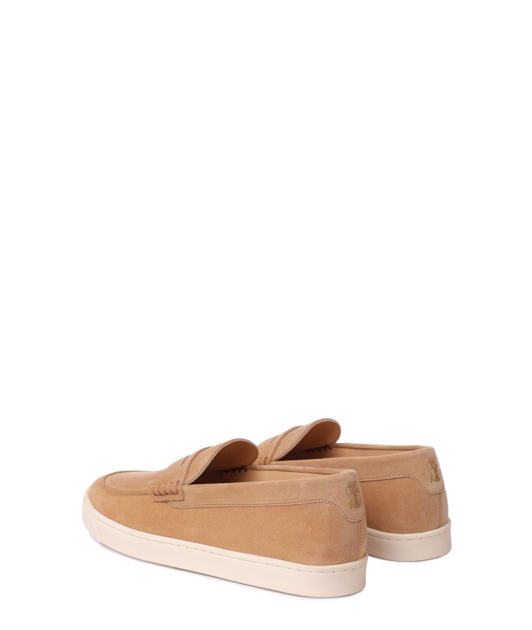 BRUNELLO CUCINELLI Бежевые замшевые лоферы, фото 5