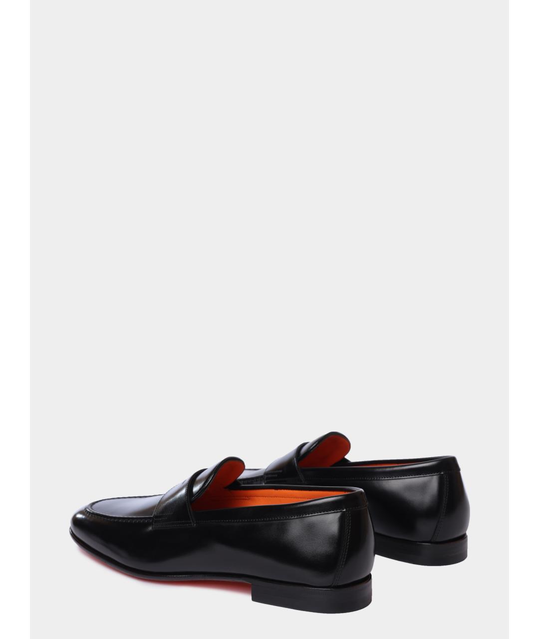 SANTONI Черные кожаные лоферы, фото 5