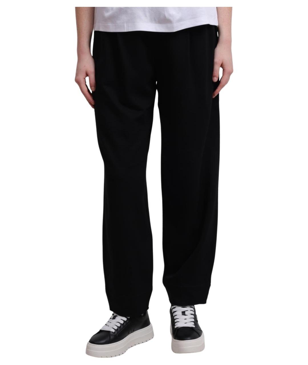 HERNO Черные вискозные прямые брюки, фото 1