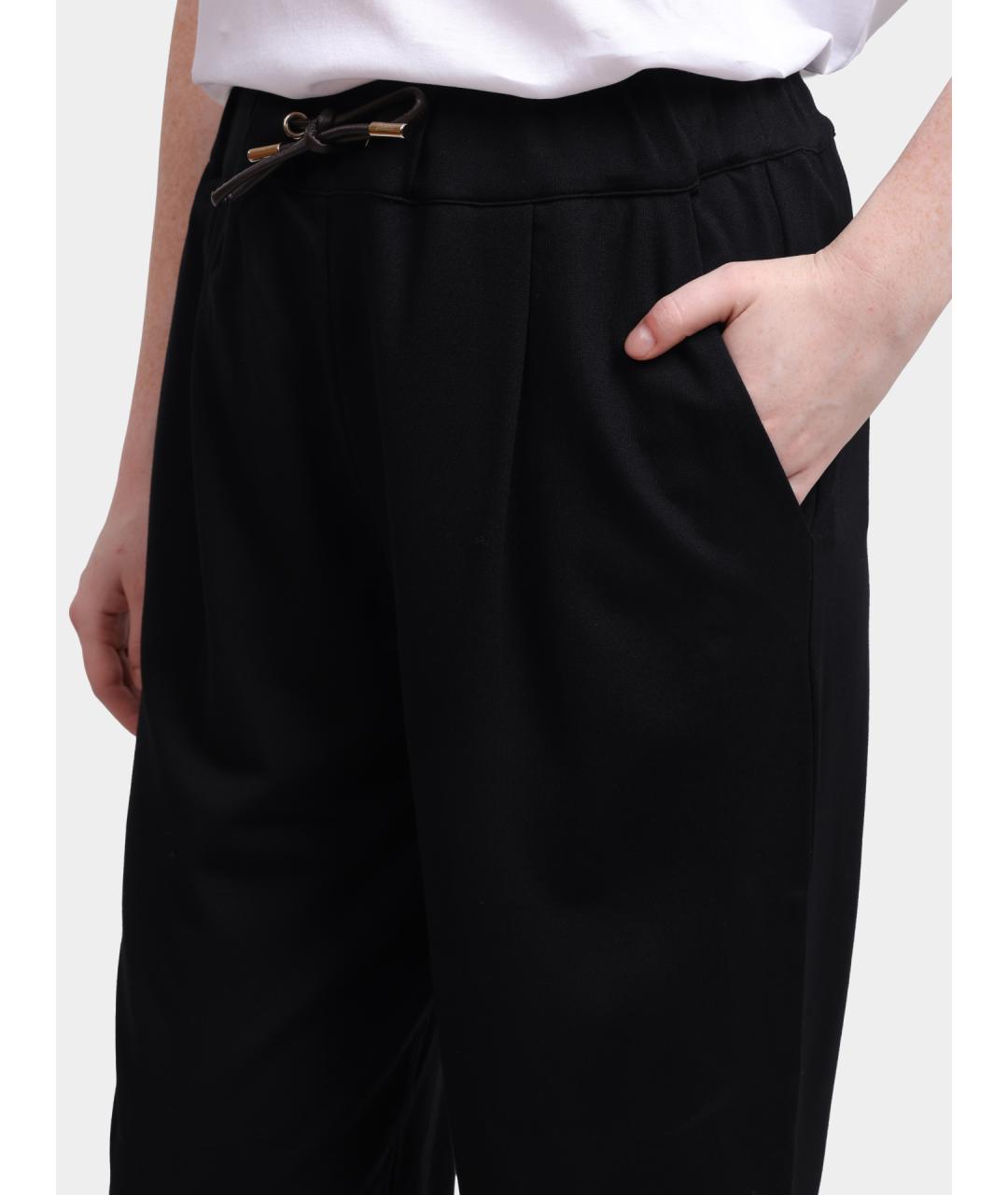 HERNO Черные вискозные прямые брюки, фото 4