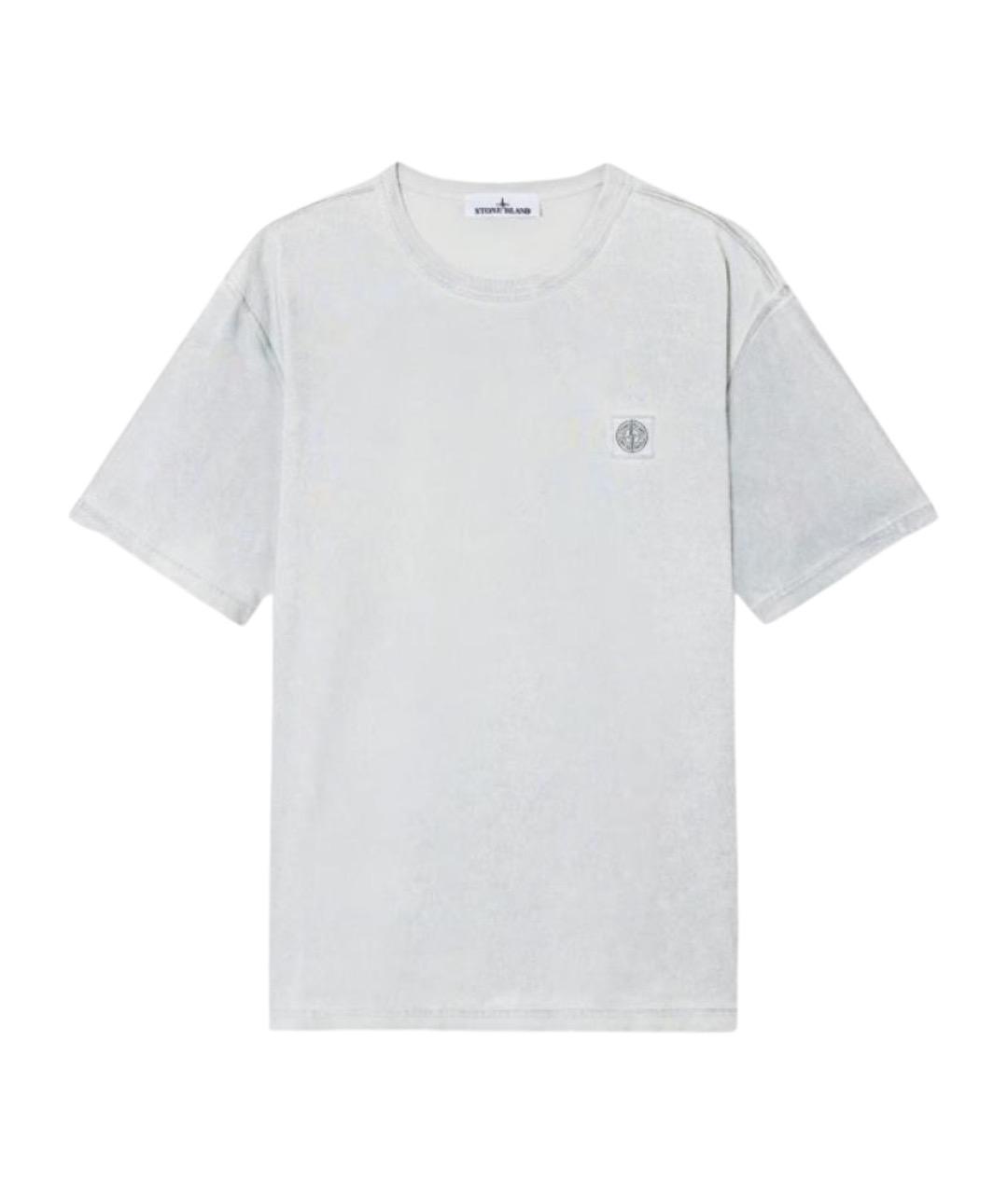 STONE ISLAND Серая хлопковая футболка, фото 1