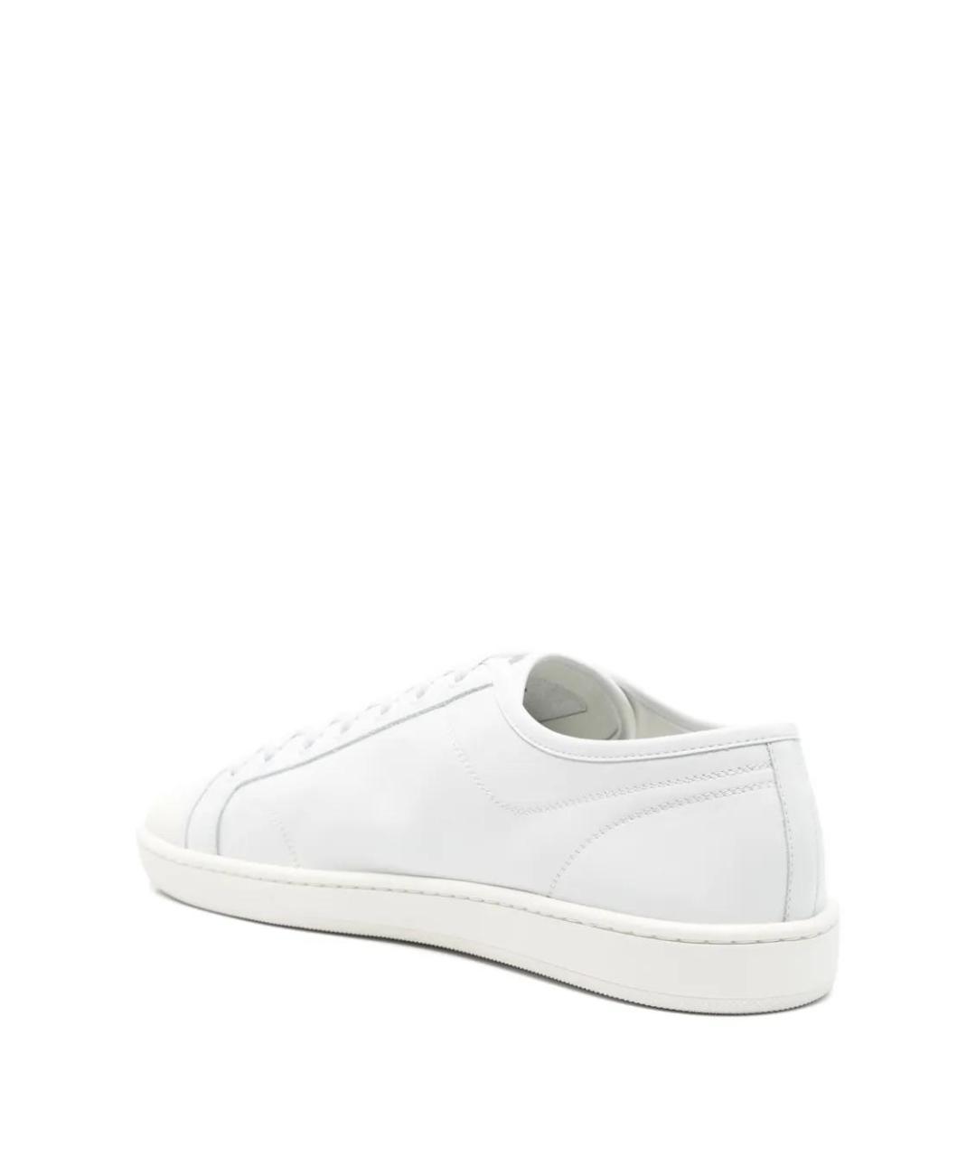 SAINT LAURENT Белые кожаные низкие кроссовки / кеды, фото 3