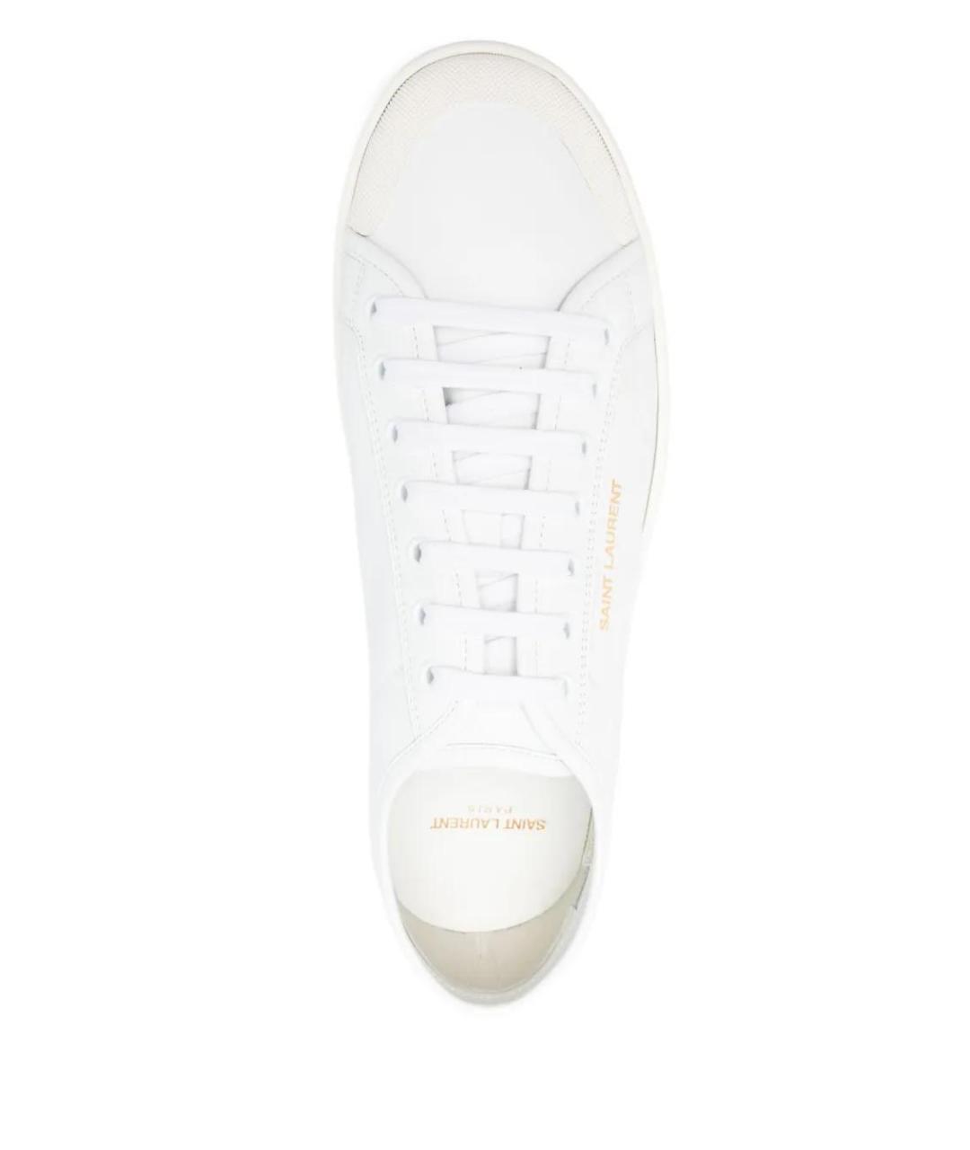 SAINT LAURENT Белые кожаные низкие кроссовки / кеды, фото 4