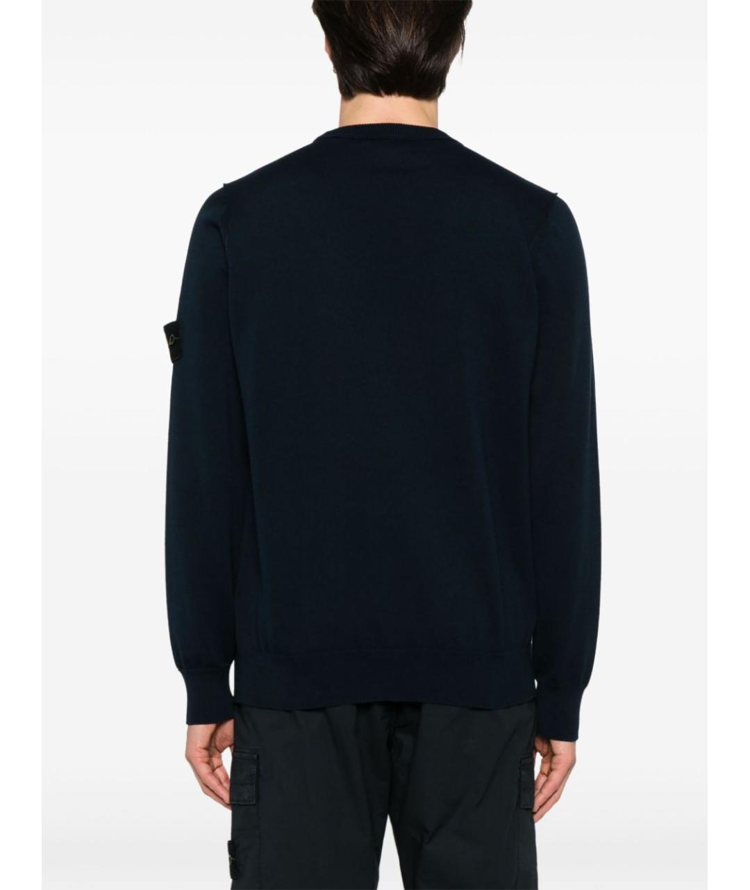 STONE ISLAND Синий хлопковый джемпер / свитер, фото 4