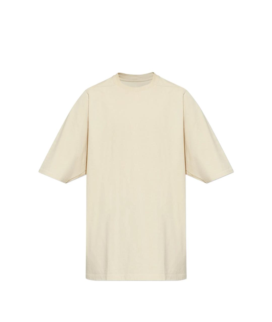 RICK OWENS Бежевая хлопковая футболка, фото 1