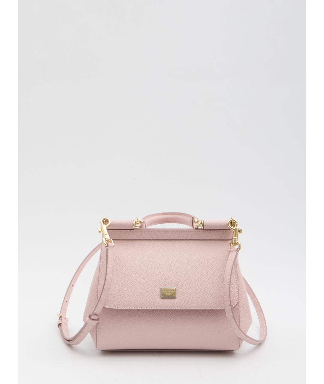 DOLCE&GABBANA Розовая кожаная сумка тоут, фото 6