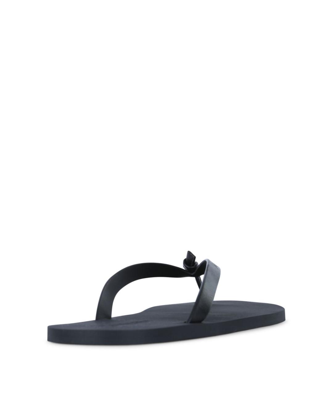 SAINT LAURENT Черные кожаные шлепанцы, фото 4