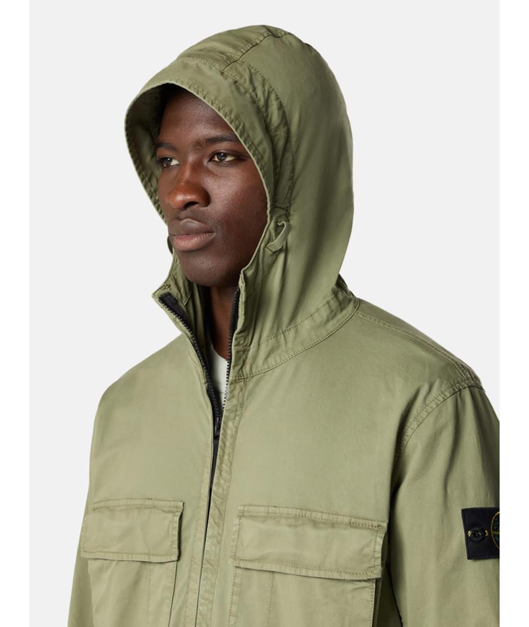 STONE ISLAND Зеленая хлопковая куртка, фото 4