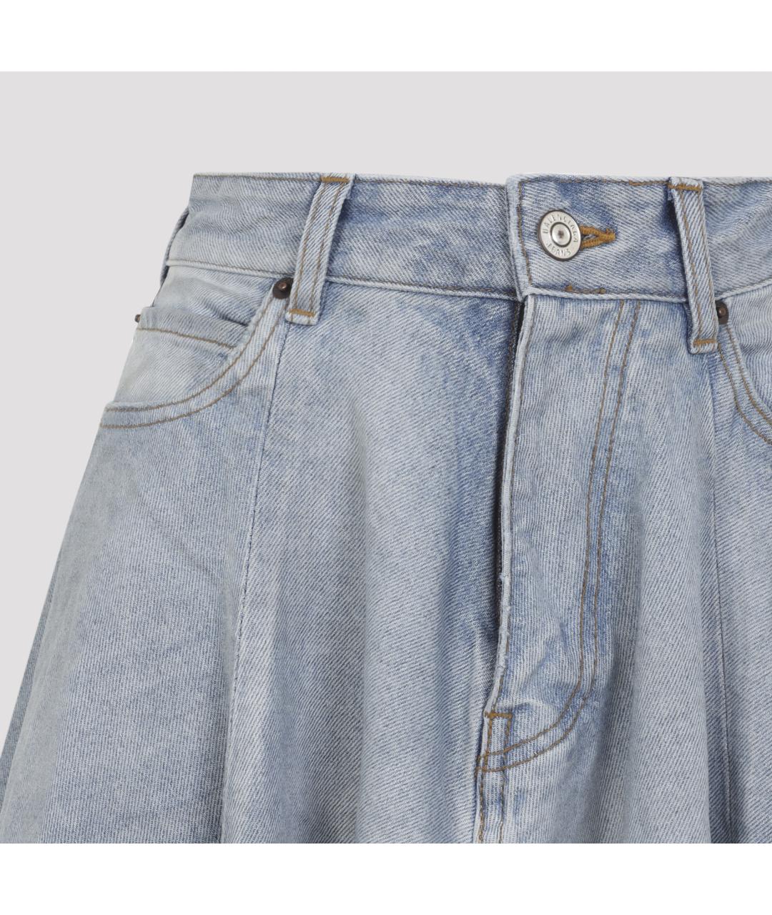 BALENCIAGA Голубая хлопковая юбка макси, фото 4