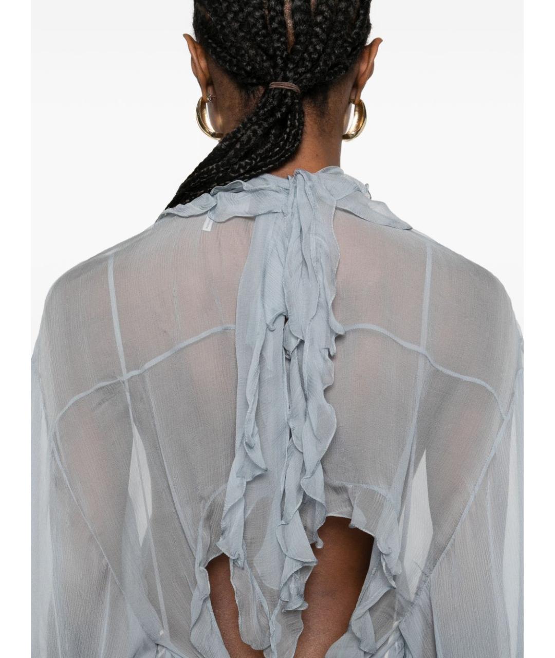 CHLOE Голубое шелковое коктейльное платье, фото 2