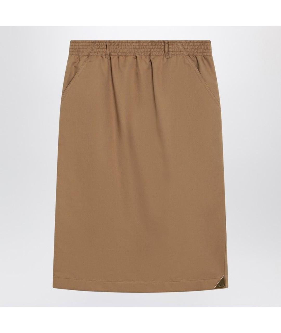 CHLOE Бежевая хлопковая юбка миди, фото 4