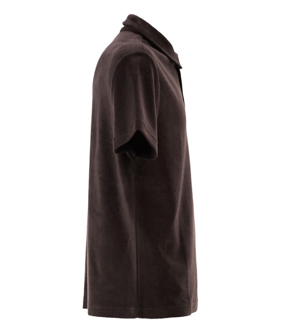 A.P.C. Коричневое хлопковое поло с коротким рукавом, фото 3