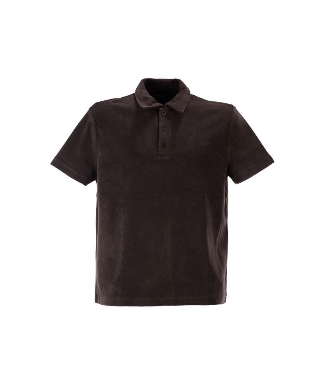 A.P.C. Коричневое хлопковое поло с коротким рукавом, фото 1