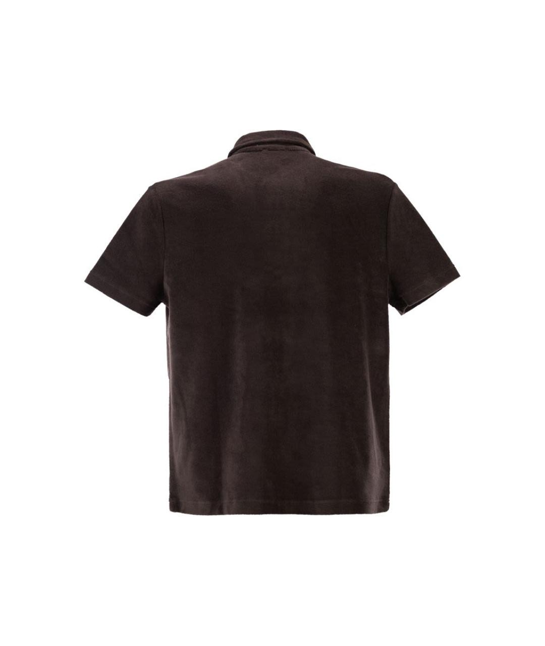 A.P.C. Коричневое хлопковое поло с коротким рукавом, фото 2
