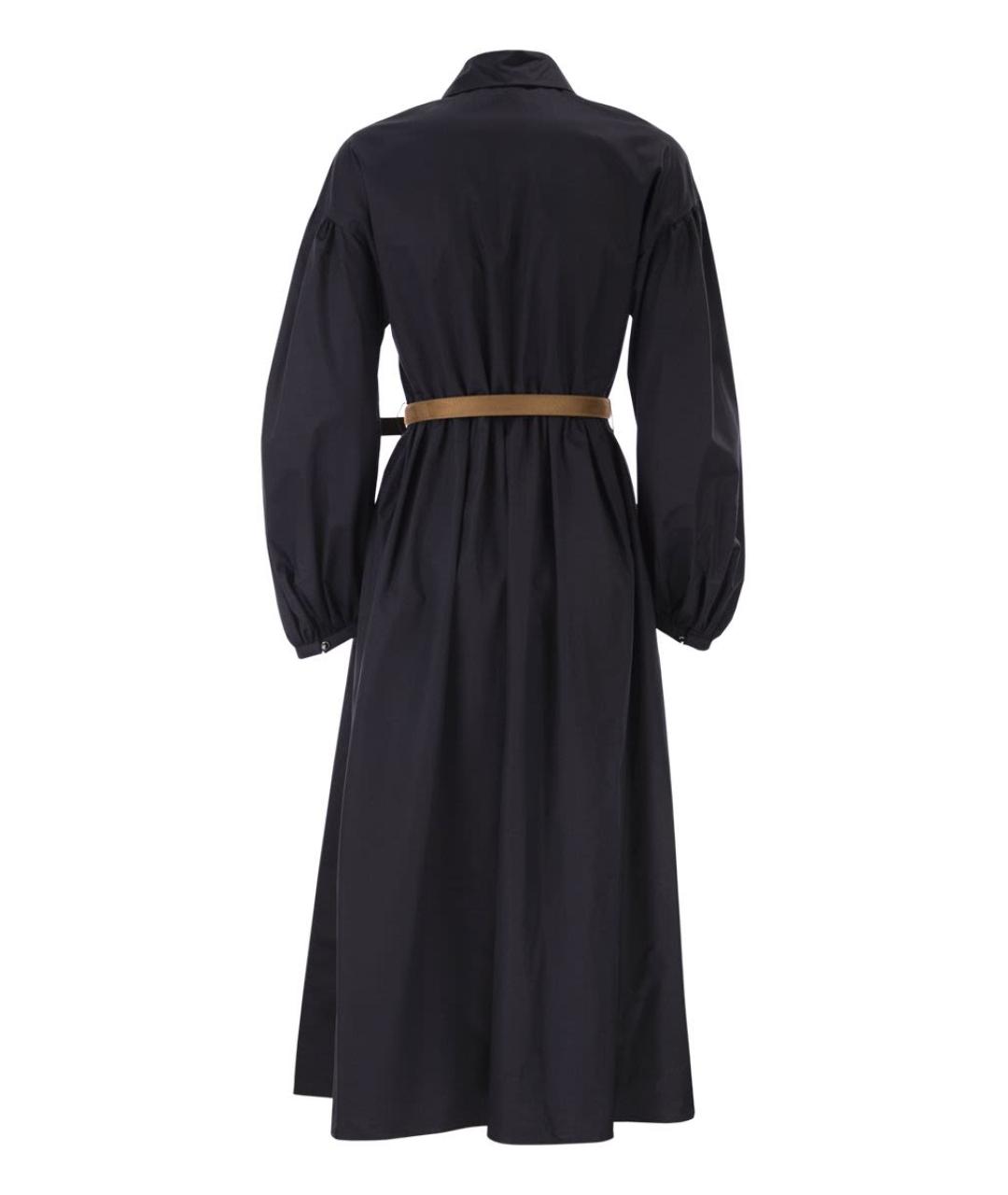 MAX MARA Темно-синее хлопковое повседневное платье, фото 2