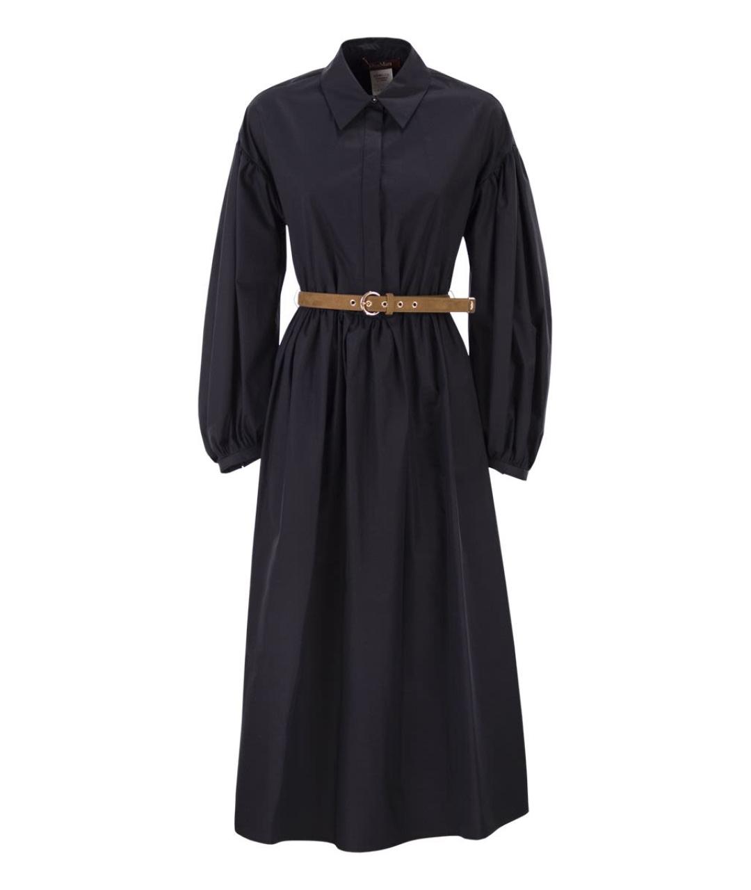 MAX MARA Темно-синее хлопковое повседневное платье, фото 1