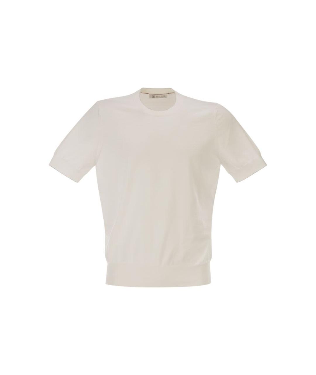 BRUNELLO CUCINELLI Белая хлопковая футболка, фото 1