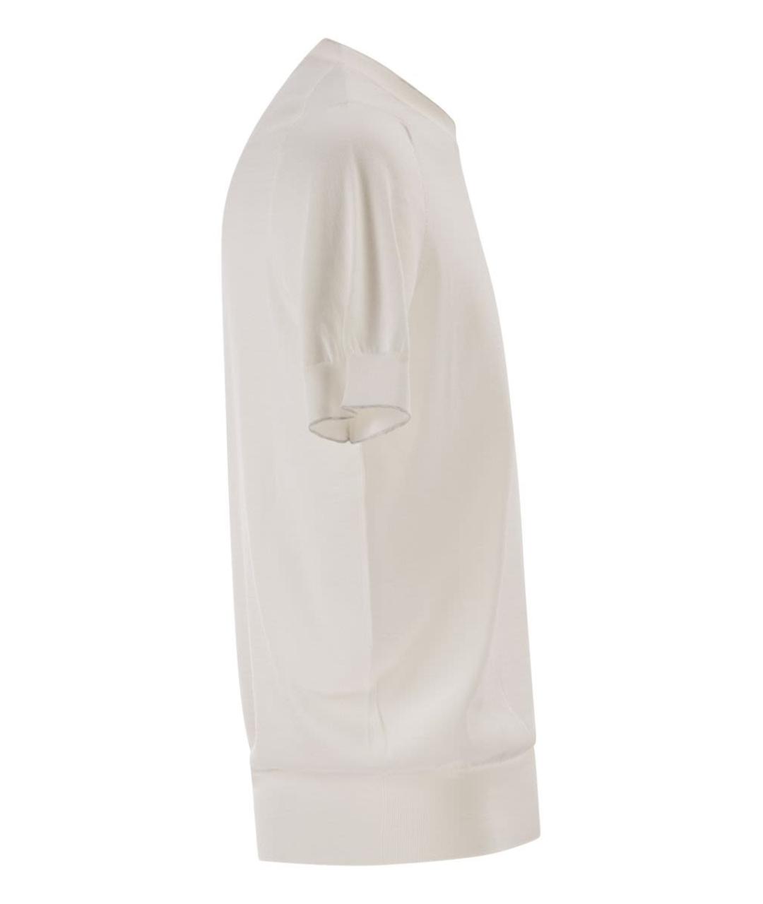 BRUNELLO CUCINELLI Белая хлопковая футболка, фото 3