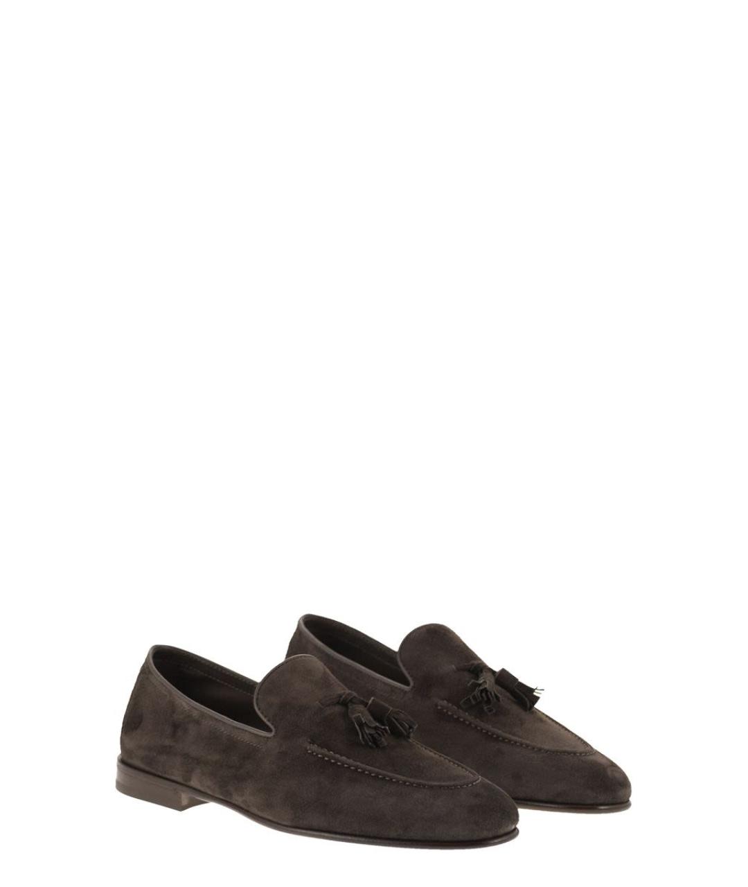 BRUNELLO CUCINELLI Коричневые замшевые лоферы, фото 4