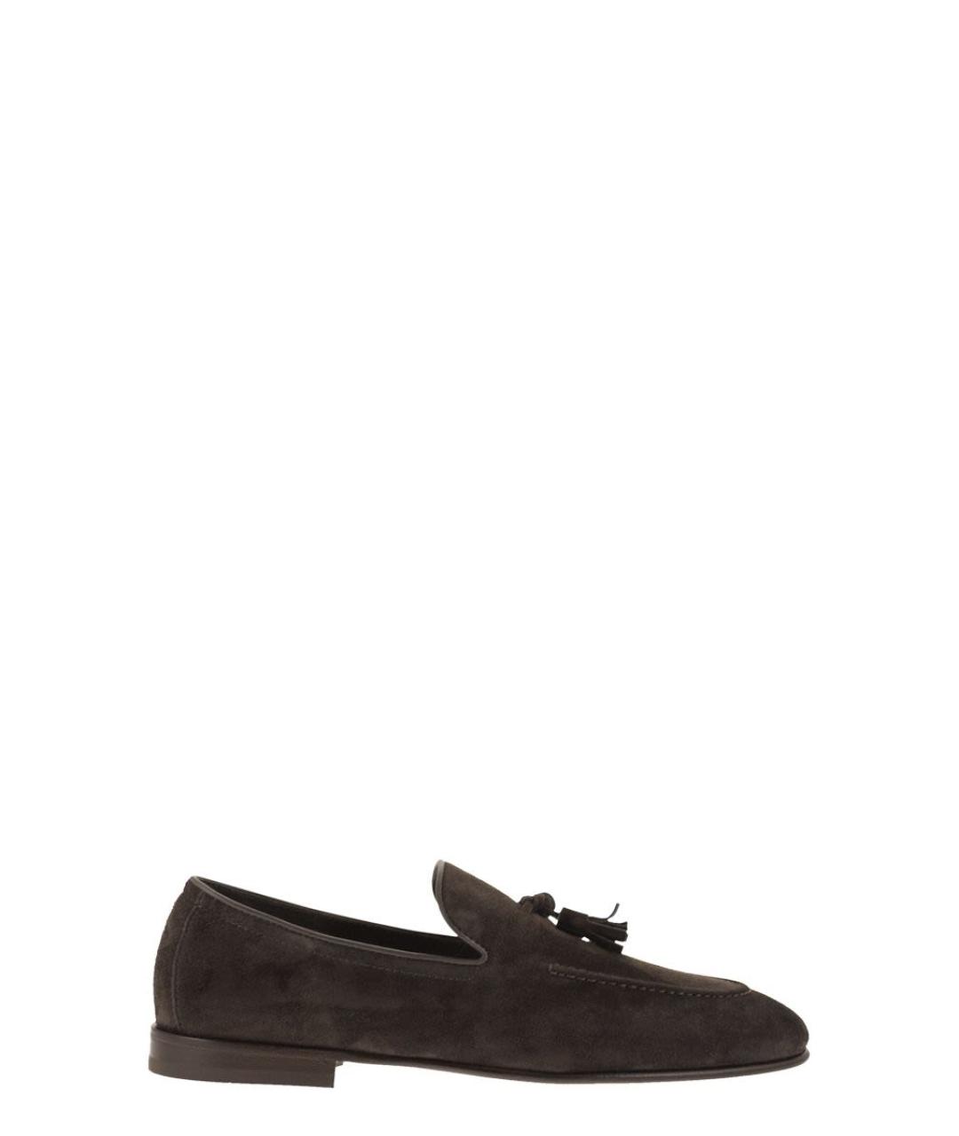 BRUNELLO CUCINELLI Коричневые замшевые лоферы, фото 6
