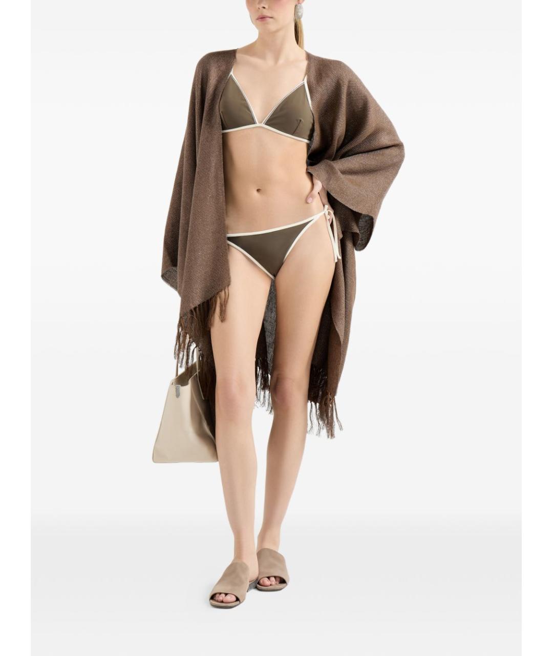 BRUNELLO CUCINELLI Зеленый полиамидовый купальник, фото 4