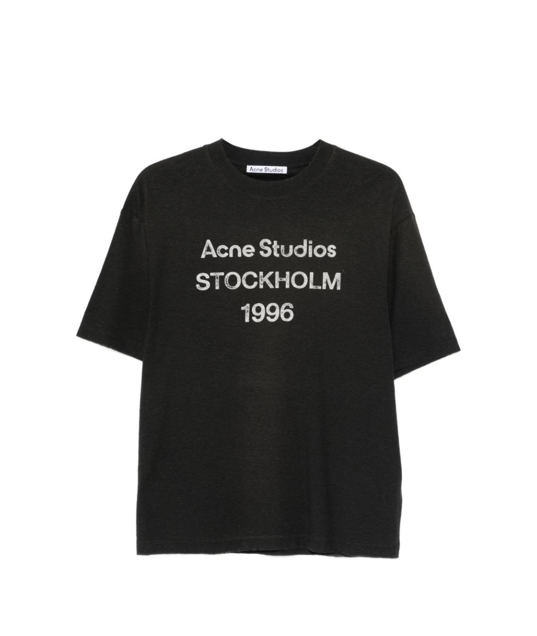 ACNE STUDIOS Черная хлопковая футболка, фото 1