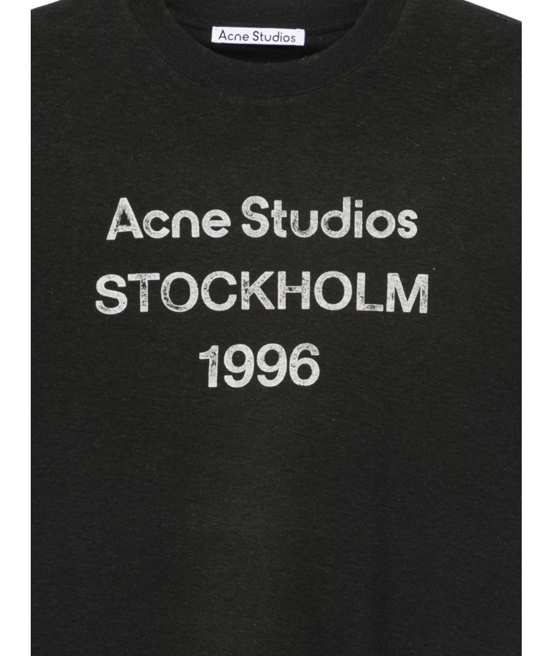 ACNE STUDIOS Черная хлопковая футболка, фото 3