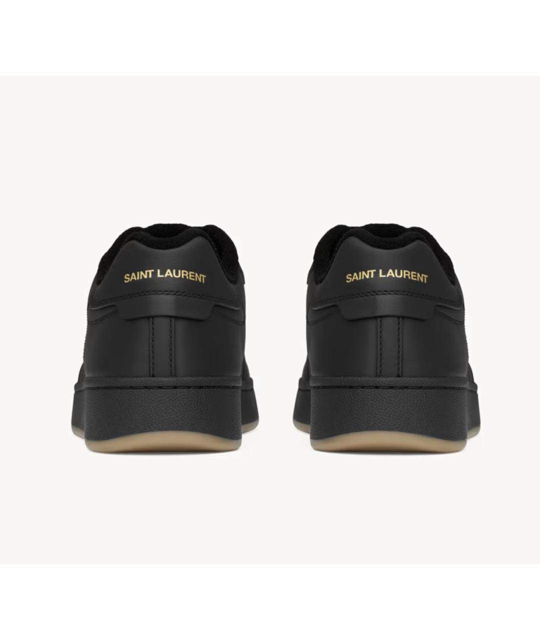 SAINT LAURENT Черные кожаные низкие кроссовки / кеды, фото 3