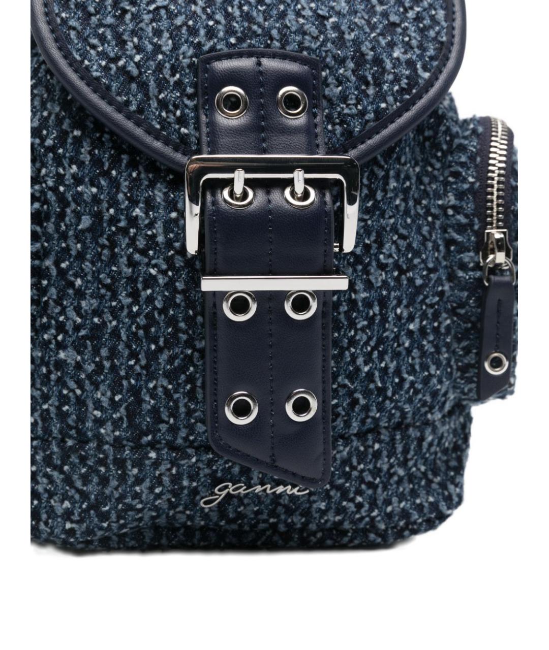 GANNI Синий хлопковый рюкзак, фото 3