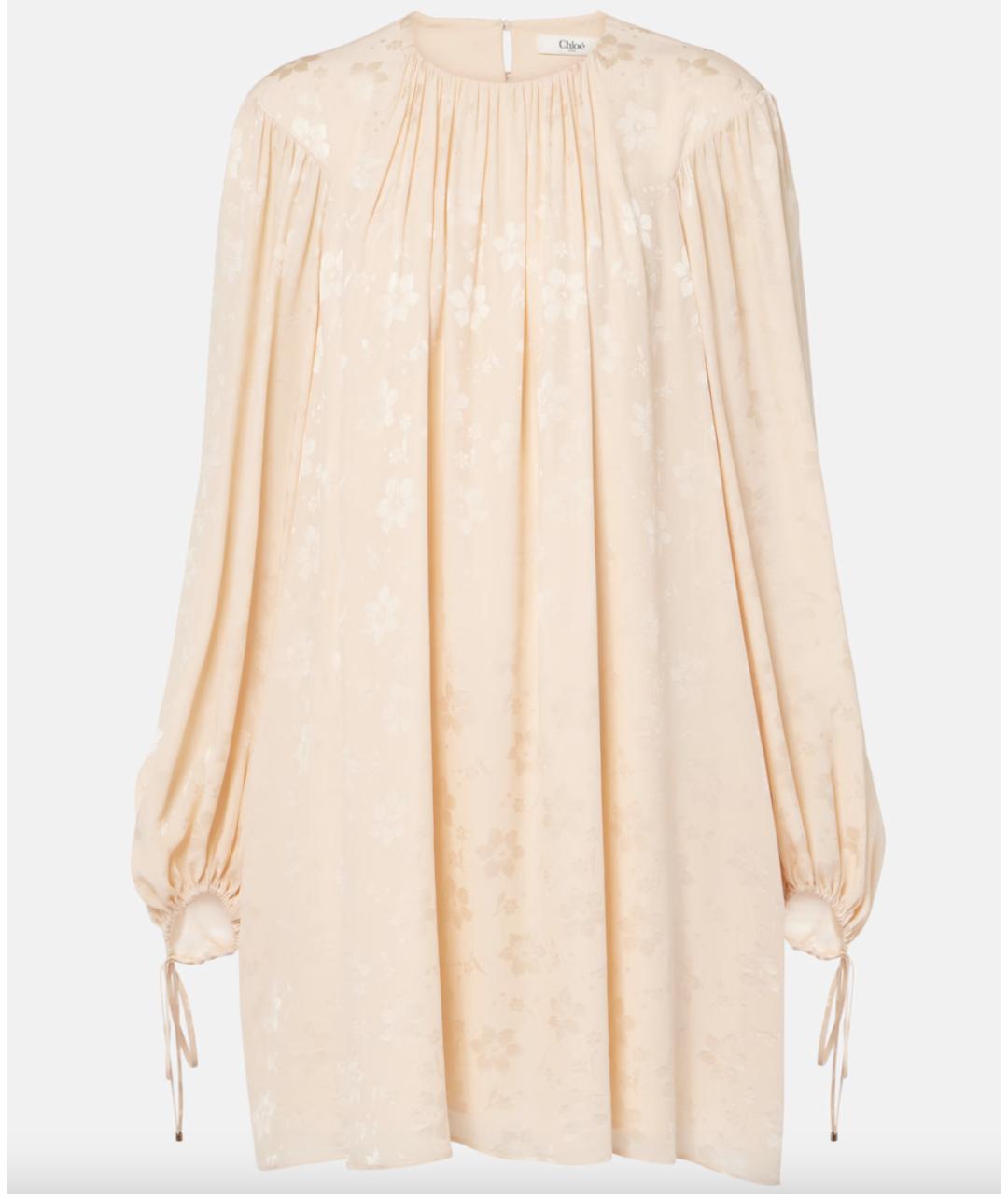 CHLOE Розовое шелковое повседневное платье, фото 6