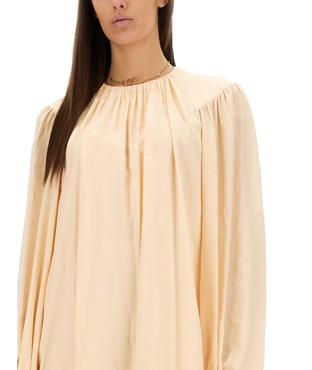 CHLOE Розовое шелковое повседневное платье, фото 5