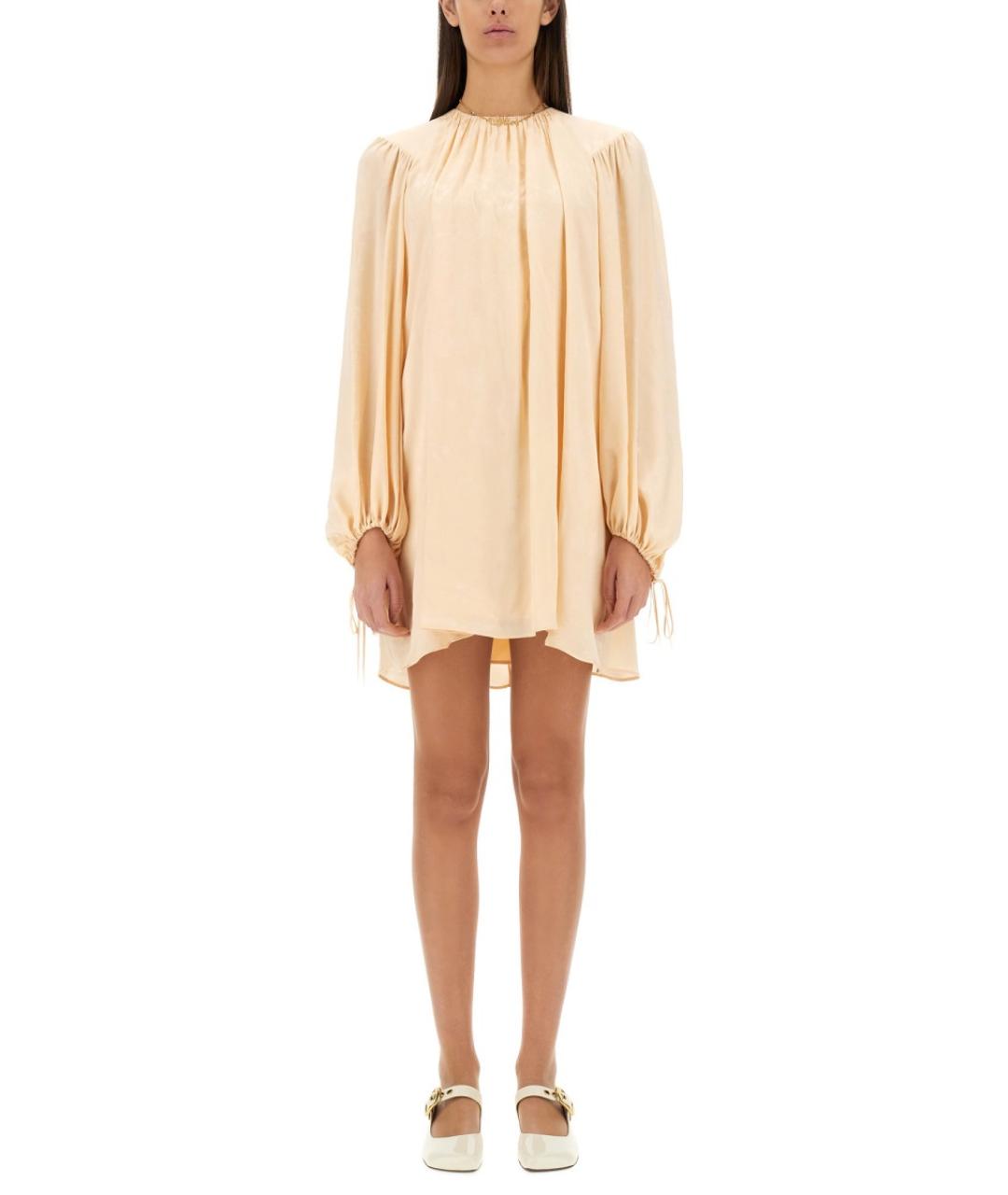 CHLOE Розовое шелковое повседневное платье, фото 2