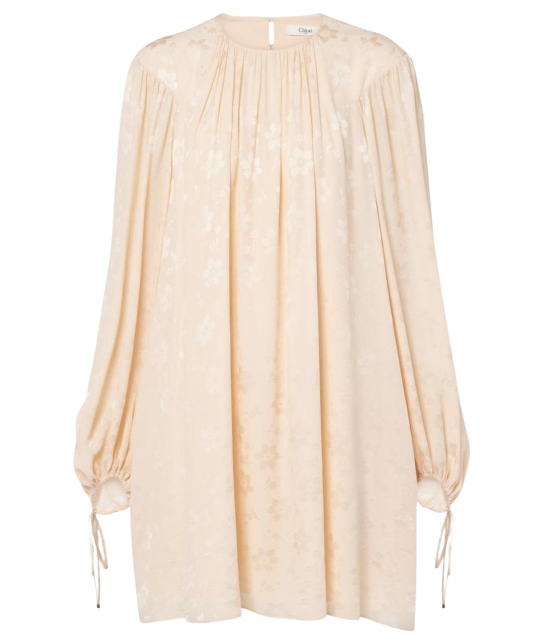 CHLOE Розовое шелковое повседневное платье, фото 1