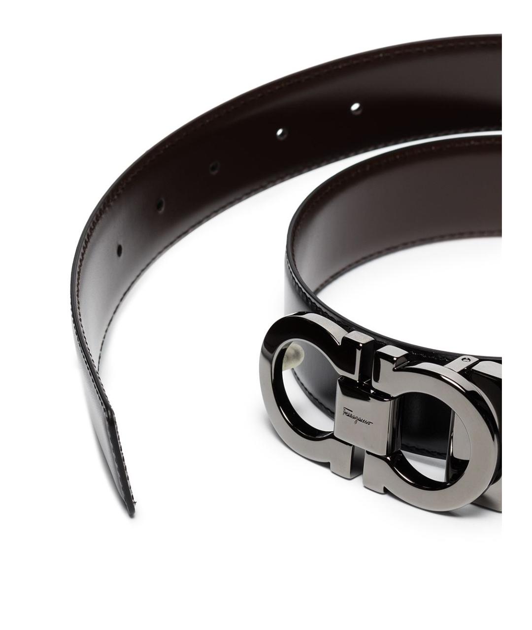 FERRAGAMO Черный кожаный ремень, фото 3