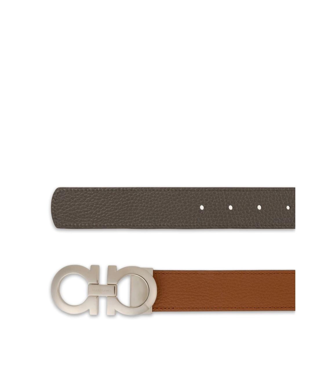 FERRAGAMO Бежевый кожаный ремень, фото 3