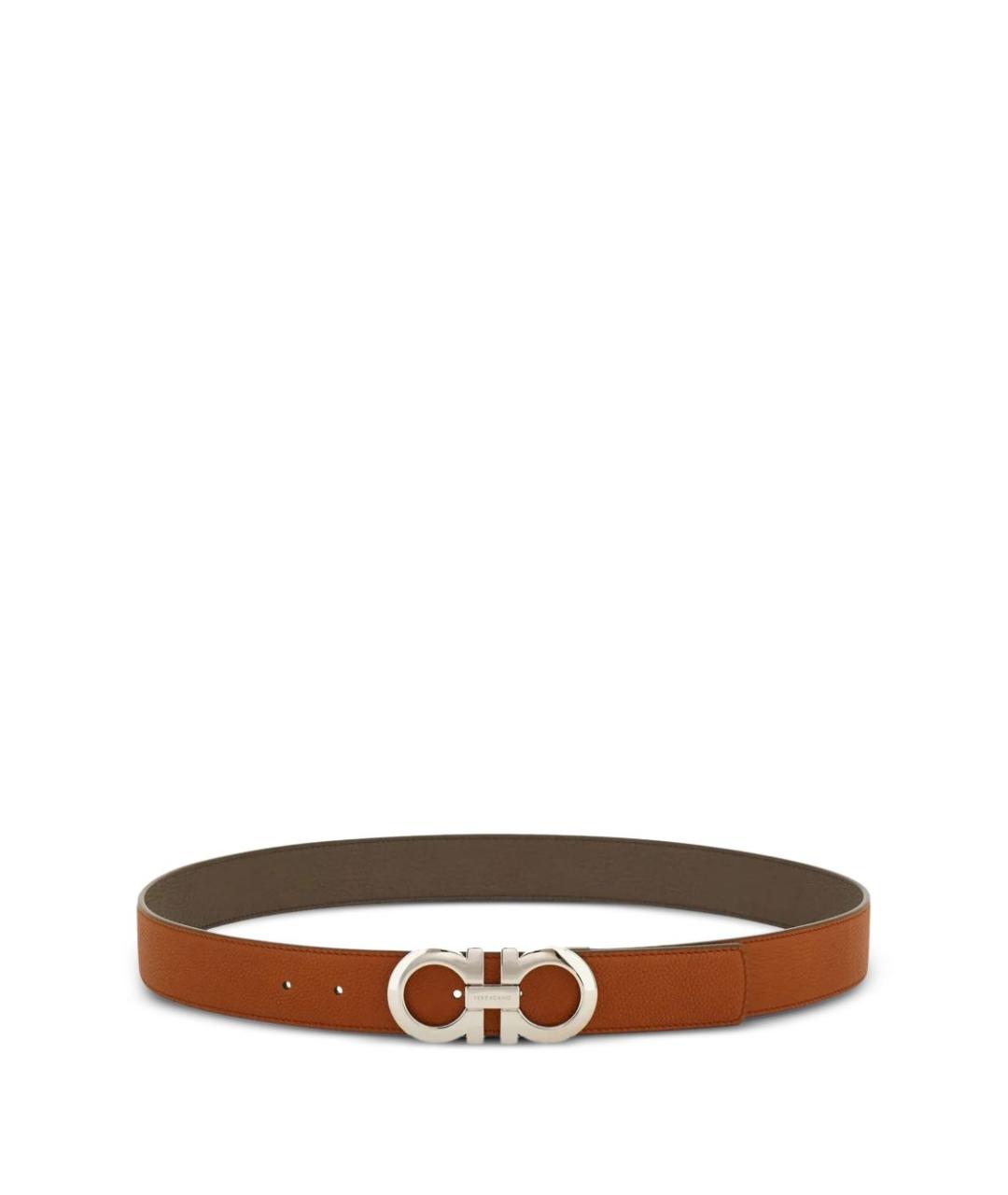 FERRAGAMO Бежевый кожаный ремень, фото 1