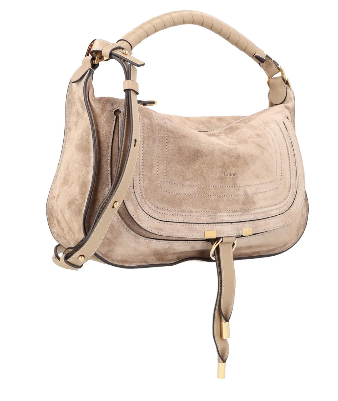CHLOE Бежевая замшевая сумка через плечо, фото 3