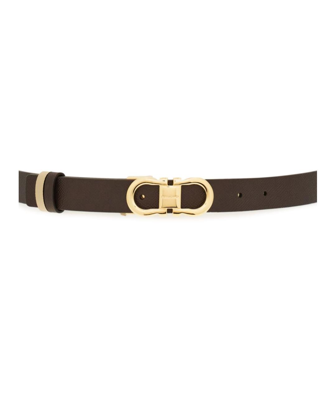FERRAGAMO Коричневый кожаный ремень, фото 4
