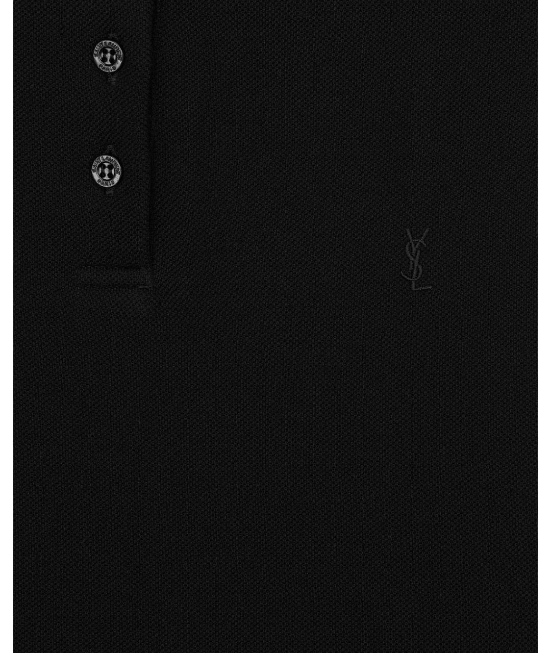 SAINT LAURENT Черная хлопковая футболка, фото 4