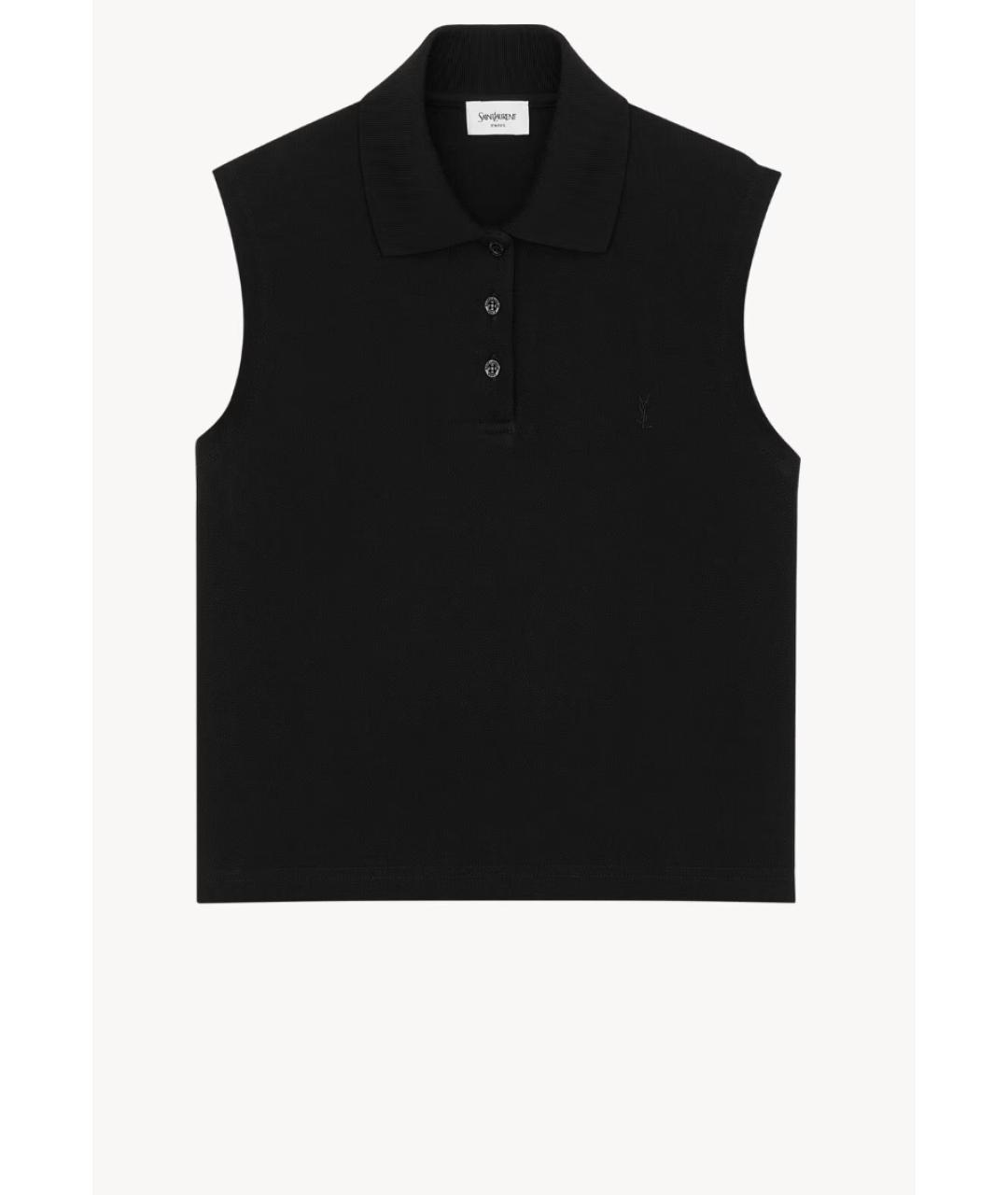 SAINT LAURENT Черная хлопковая футболка, фото 5